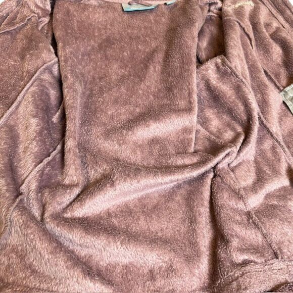 Free Country Fleece Fuzzy Jacket Plum Zip Pockets, Collar, Size Medium - Picture 9 of 12